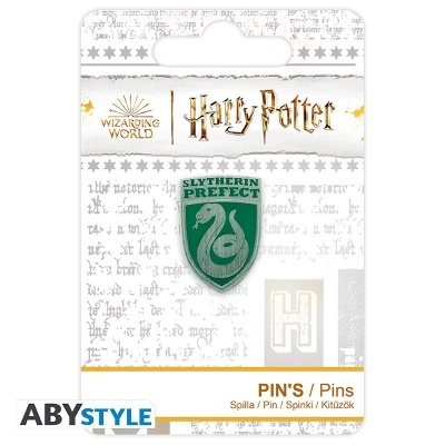 Pin metálico verde de Slytherin Prefect Harry Potter em embalagem branca