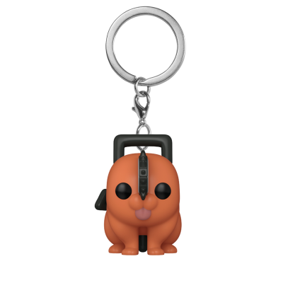 Porta-chaves Funko Pop cão laranja com zíper e argola prateada