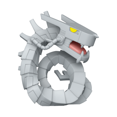 Figura 3D de dragão robótico cinzento com olhos amarelos e boca aberta