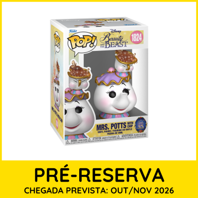 Funko Pop! Mrs. Potts com Chip em caixa da Disney Beauty and the Beast