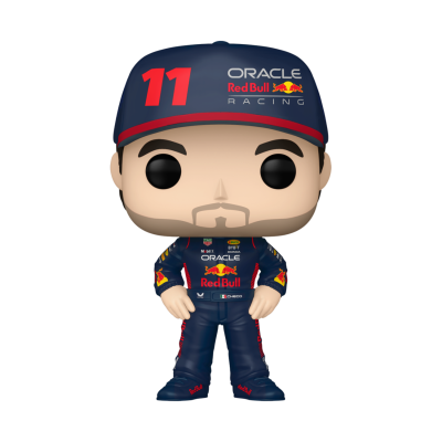 Figura Funko Pop de piloto de corrida com fato e boné azul escuro da Oracle Red Bull Racing