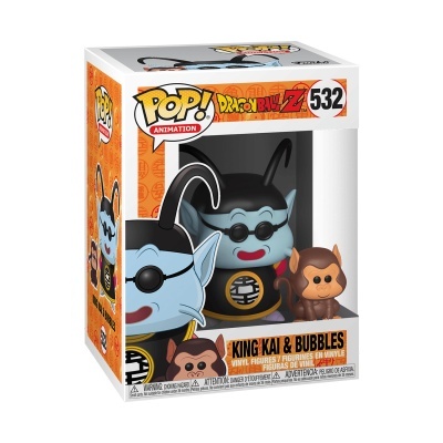 Caixa Funko Pop! Dragon Ball Z King Kai & Bubbles 532 com figuras vinílicas coloridas