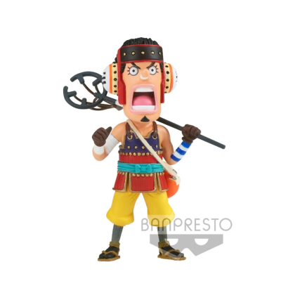 Figura de ação BANPRESTO com roupa tradicional japonesa e expressão exagerada