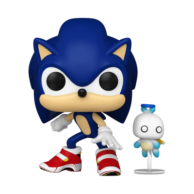 Figuras Funko Pop de Sonic the Hedgehog e personagem pequeno branco e azul
