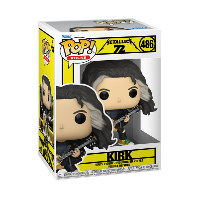 Funko Pop Rocks Metallica nº 486 figura de vinil Kirk com guitarra em caixa