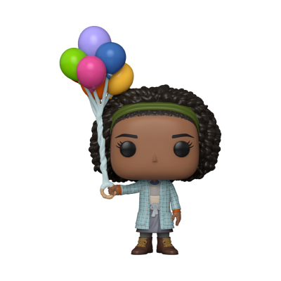 Figura Funko Pop feminina com balões coloridos