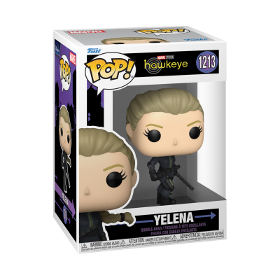 Figura Pop! de Yelena da série Marvel Hawkeye em caixa