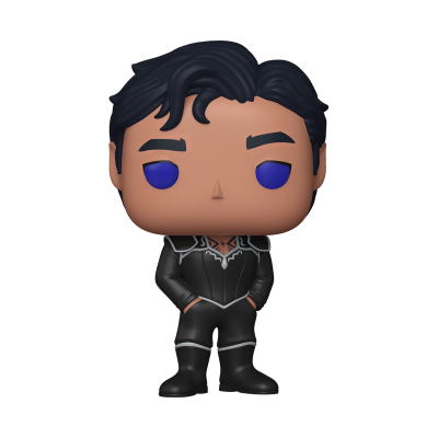 Boneco Funko Pop com fato preto e olhos azuis