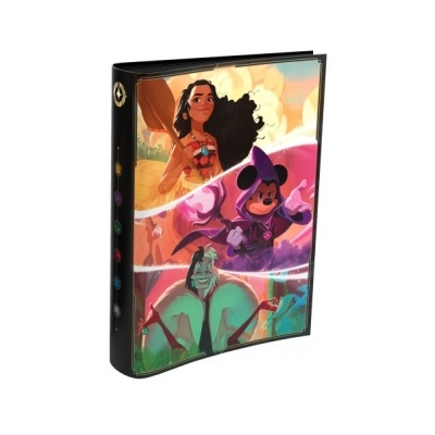 Caderno com capa de personagens animados em cores vibrantes