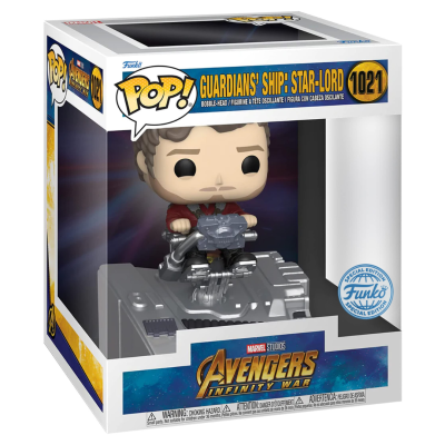 Boneco Funko Pop! Star-Lord na nave dos Guardiões, embalagem Avengers Infinity War