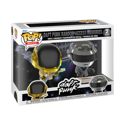 Embalagem com 2 figuras de vinil Daft Punk, dourado e prateado, POP! Rocks