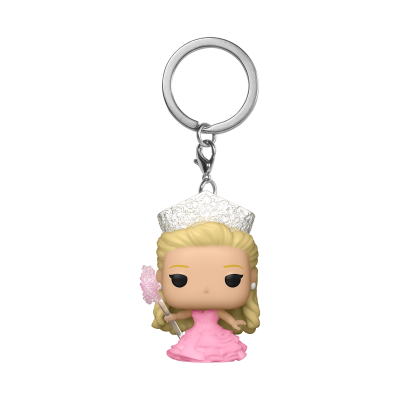 Chaveiro Funko Pop de boneca com vestido rosa e coroa prateada