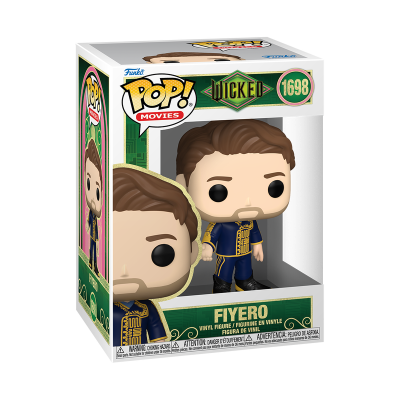Figura Funko Pop! Fiyero do filme Wicked com roupa azul e dourada em caixa.