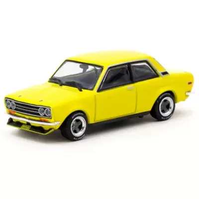 Miniatura de carro amarelo com rodas cromadas e placa BRE