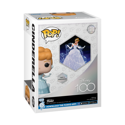 Funko Pop! figura da Cinderela Disney 100 na caixa com janela hexagonal