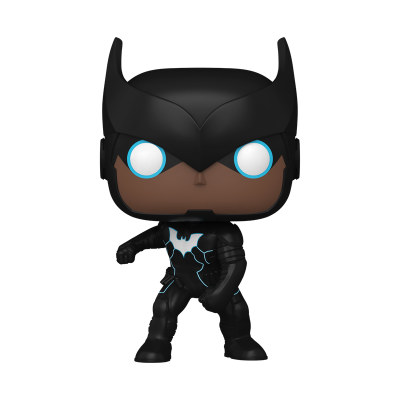 Figura Funko Pop do Batman com máscara preta e detalhes azuis