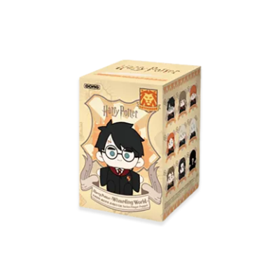 Embalagem de figura de Harry Potter estilo cartoon com várias imagens de personagens