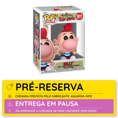 Figura Funko Pop! Animation Billy na embalagem original com etiqueta de pré-reserva e entrega em pausa