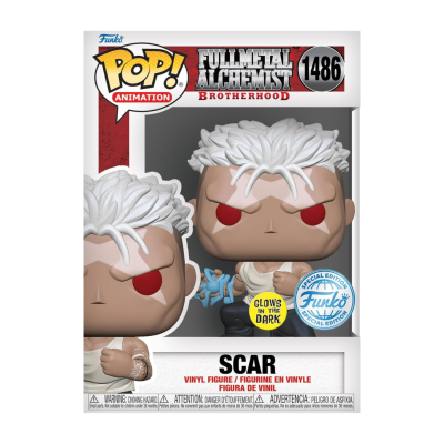 Figura de vinil Funko Pop! Scar de Fullmetal Alchemist Brotherhood na embalagem