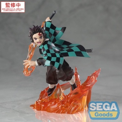 Figura de ação de personagem com casaco xadrez e chamas