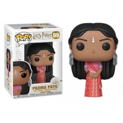Funko Pop! Padma Patil da série Harry Potter com vestido tradicional rosa e vermelho
