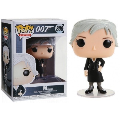 Figura de vinil POP! 007 M com caixa e figura fora da caixa.