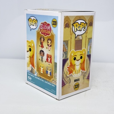 Embalagem Funko Pop! 320 personagem Migs da série Elena of Avalor.
