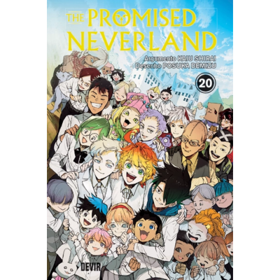 Capa do manga THE PROMISED NEVERLAND volume 20 com muitos personagens