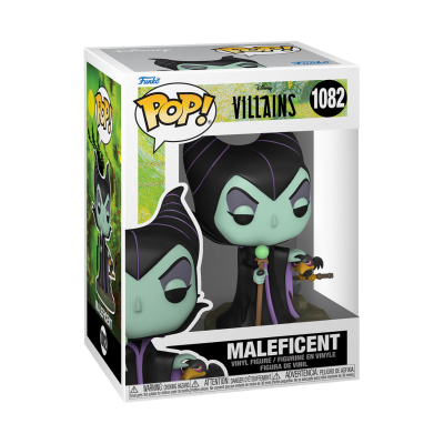 Figura Funko Pop Maleficent número 1082 em caixa de vidro