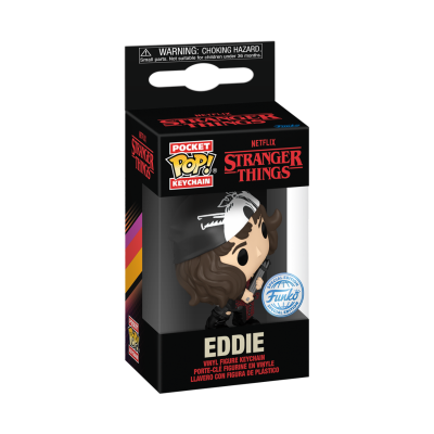 Figura Funko Pop! Pocket Keychain Eddie de Stranger Things em embalagem