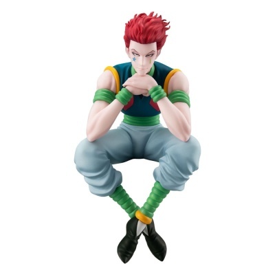 Figura colecionável de personagem masculino com cabelo vermelho e roupa azul e verde