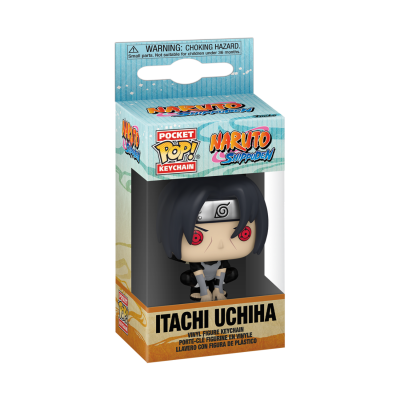 Chaveiro Funko Pop Itachi Uchiha da série Naruto Shippuden em embalagem caixa de cartão
