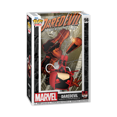 Embalagem Funko Pop Marvel Daredevil nº 56 com figura em roupa vermelha e preta