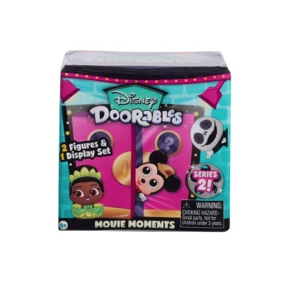 Caixa de conjunto Disney Doorables Movie Moments série 2 com 2 figuras e suporte de exibição