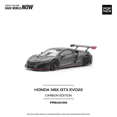 Modelo de automóvel Honda NSX GT3 EVO22 Carbon Edition preto em fundo branco