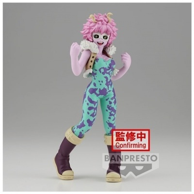 Figurina Banpresto de personagem com roupa azul e cabelo rosa
