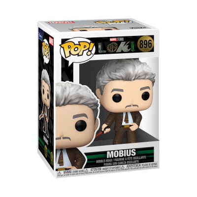 Figura Funko Pop! Mobius da série Marvel Loki em caixa