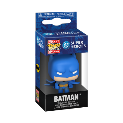 Chaveiro Funko Pop Batman em caixa preto e azul