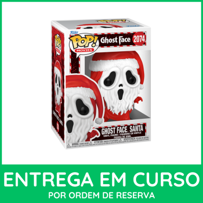 Funko POP! Ghost Face Santa em caixa com gorro de Pai Natal vermelho