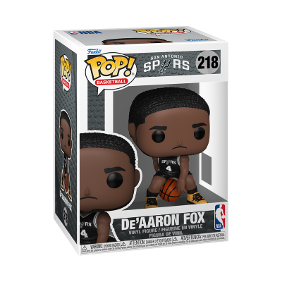 Figura de vinil Funko Pop! Basketball De'Aaron Fox dos San Antonio Spurs na embalagem