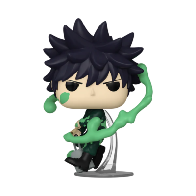 Figura Funko Pop com cabelo preto e efeitos verdes