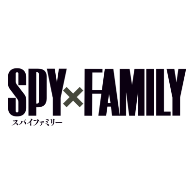 Logótipo SPY×FAMILY com caracteres japoneses num fundo branco