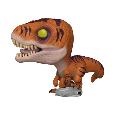 Figura decorativa dinossauro T-Rex laranja com riscas pretas
