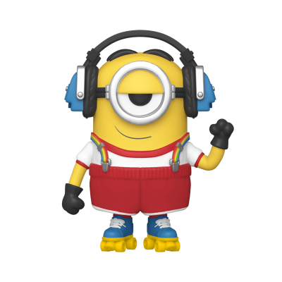 Boneco Minion com auscultadores e patins