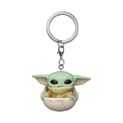 Chaveiro Baby Yoda em ovo branco com orelhas verdes grandes