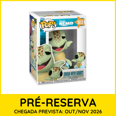 Figura Funko Pop! de vinil dos personagens Crush e Squirt do Finding Nemo na embalagem
