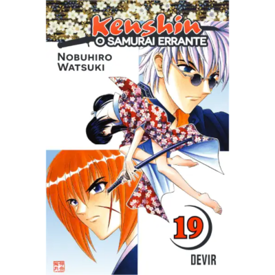 Capa de manga Kenshin O Samurai Errante volume 19 com personagens e texto