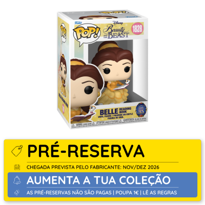 Figura Funko Pop! vinil Bela a ler livro, embalada em caixa Beauty and The Beast 1828