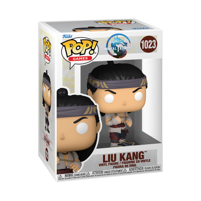 Figura Funko Pop! Liu Kang da série Mortal Kombat número 1023, na caixa