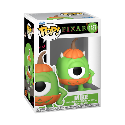 Figura Funko Pop! Pixar de Mike com fantasia de abóbora na embalagem